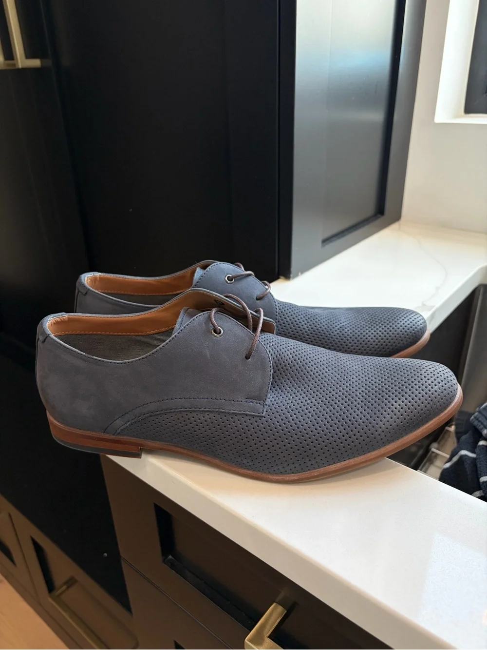 ALDO Men's Navy Blue Suede Dress shoes